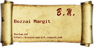 Bozzai Margit névjegykártya